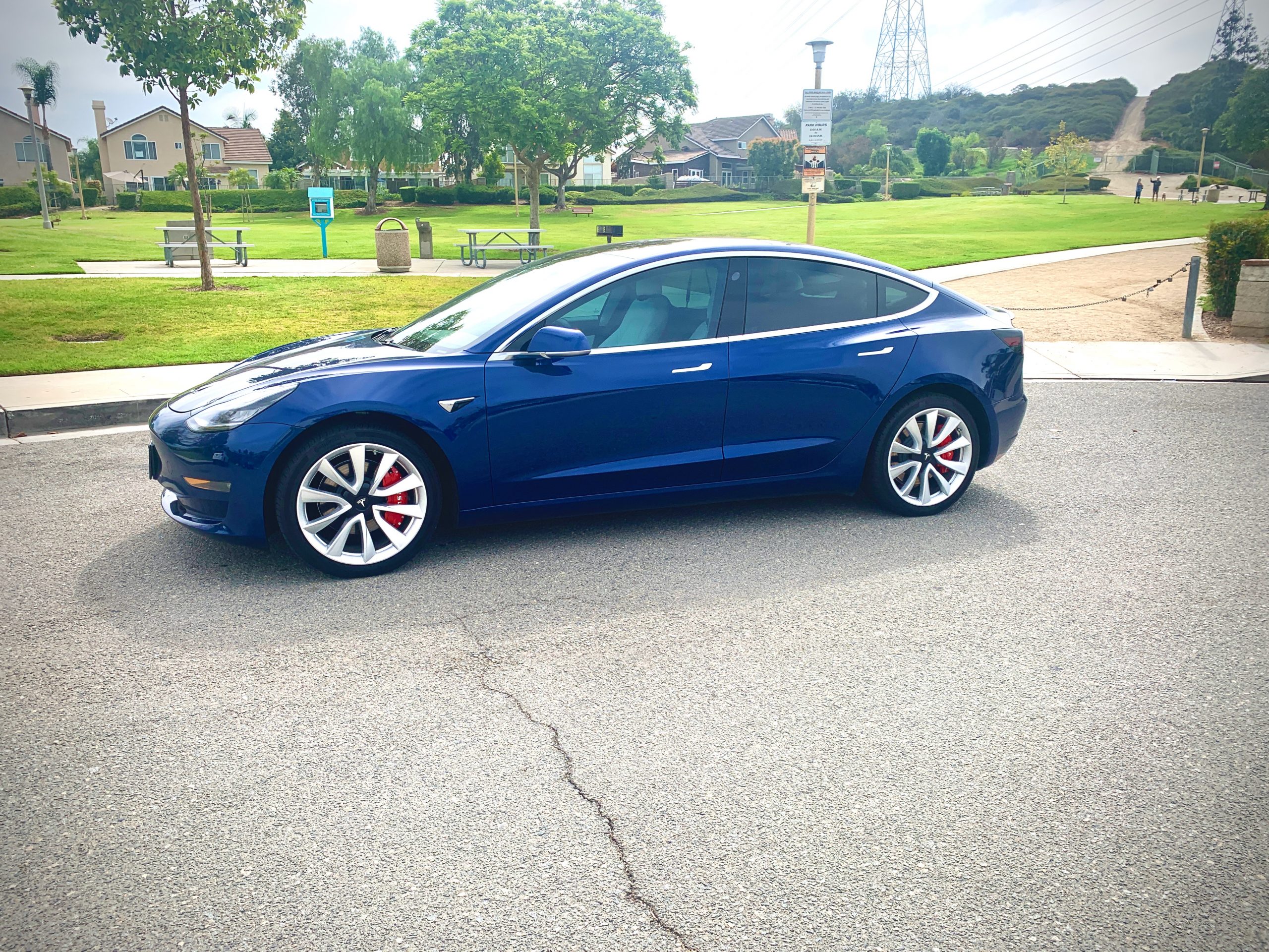 2019 Blue Tesla Model 3